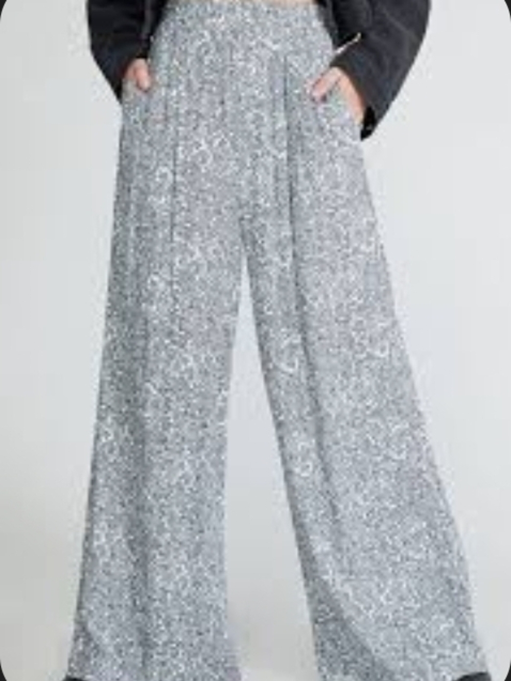 Patrons of Peace Light Blue Floral Paisley Wide-Leg Palazzo Pants - Picture 10 of 11